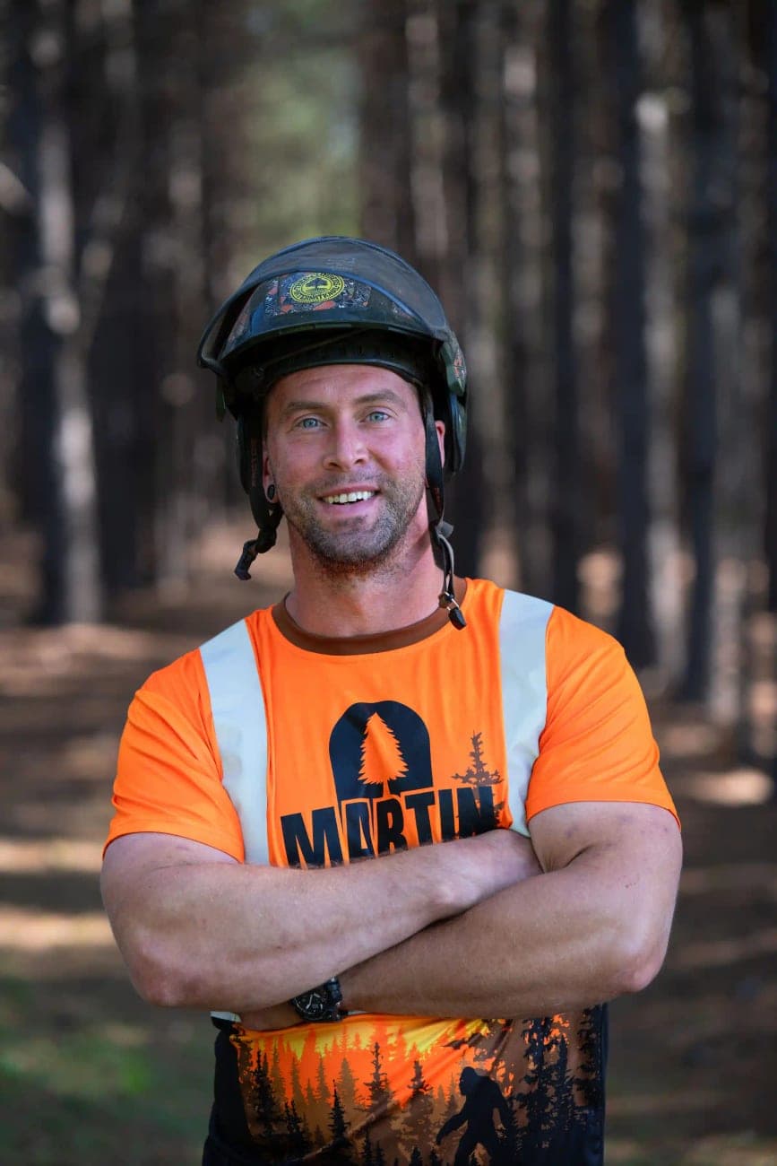 James Martin, ISA Certified Arborist, conducting a tree health assessment in Upstate SC